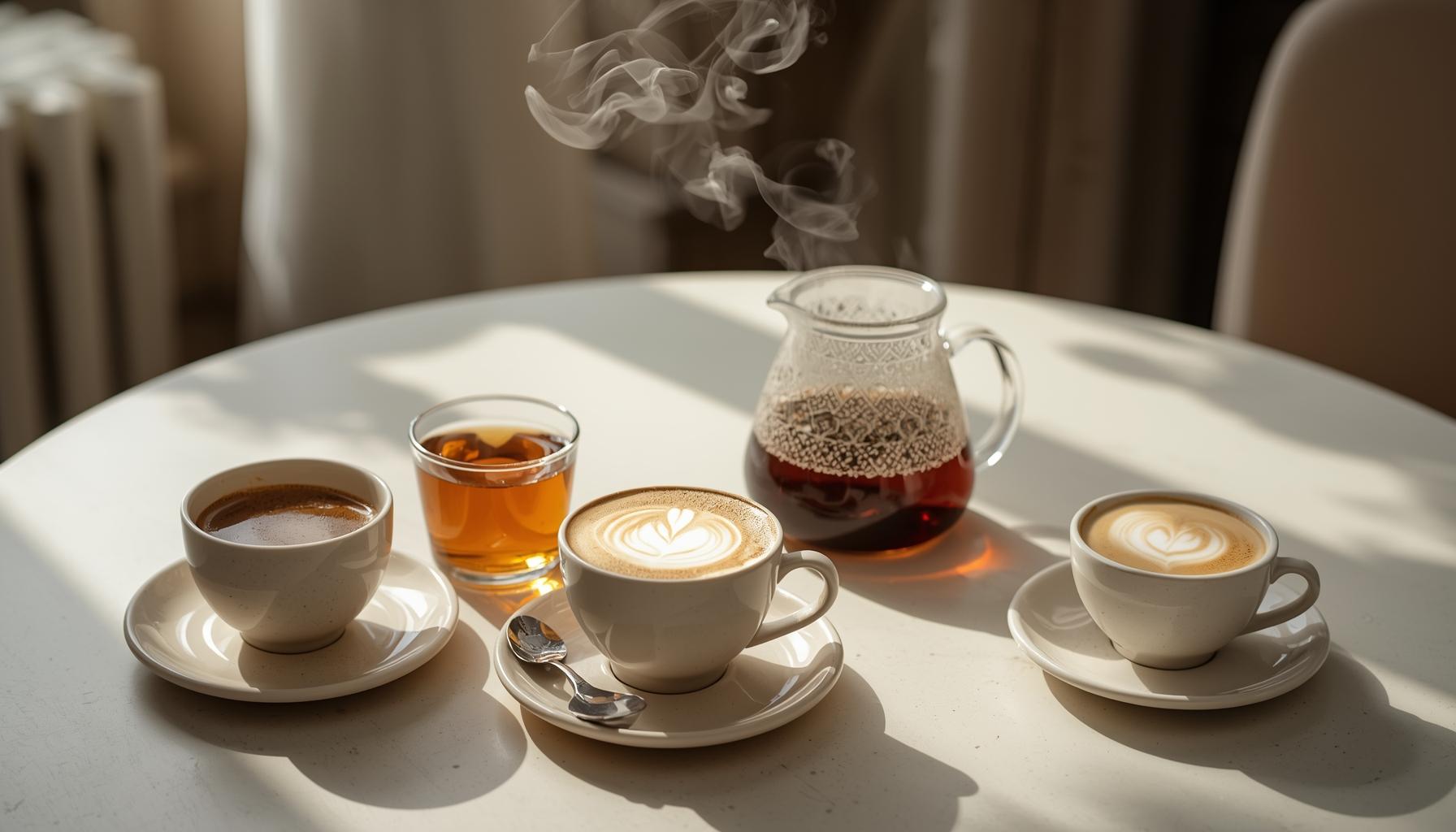 Getränkeauswahl: Kaffee, Tee und Spezialitäten